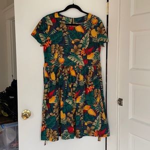 Vintage Tropical Short Sleeve Dress